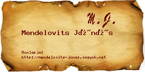 Mendelovits Jónás névjegykártya